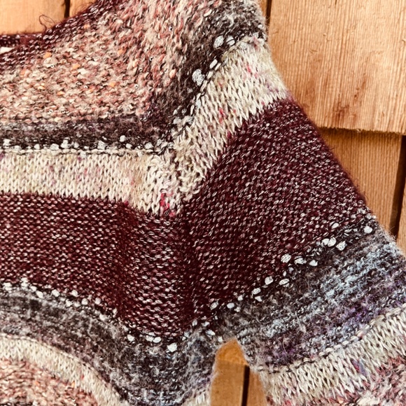 Chico’s Cozy Striped 3/4 Sleeves Multicolor Soft Fall Brown  Sequins Sweater 0 - Picture 5 of 10